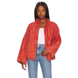 NWT Free People Womens Size L Dolman Quilted Oversized Jacket